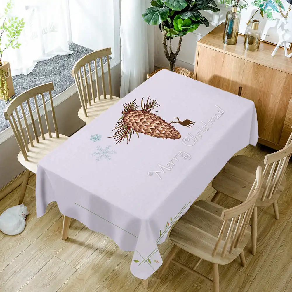 Color 4 140 см* 180 см Европейский стиль полиэстер 3D скатерть мультфильм автомобиль Рождественская елка узор Водонепроницаемая прямоугольная Свадебная скатерть - Цвет: Color 4