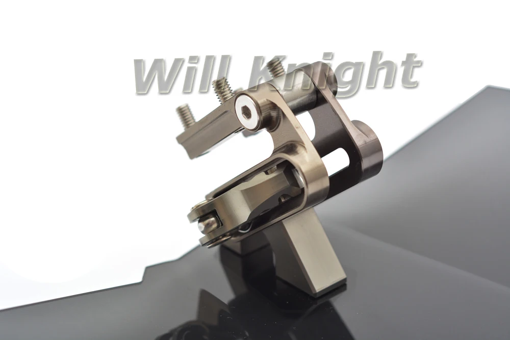 Универсальный воздушный поток Регулируемый ветровое стекло серый алюминиевый