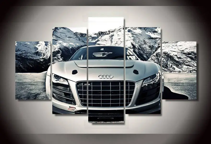 Unframed Отпечатано автомобиль Audi 5 шт. картина стены Книги по искусству Детская комната декор плакат холст