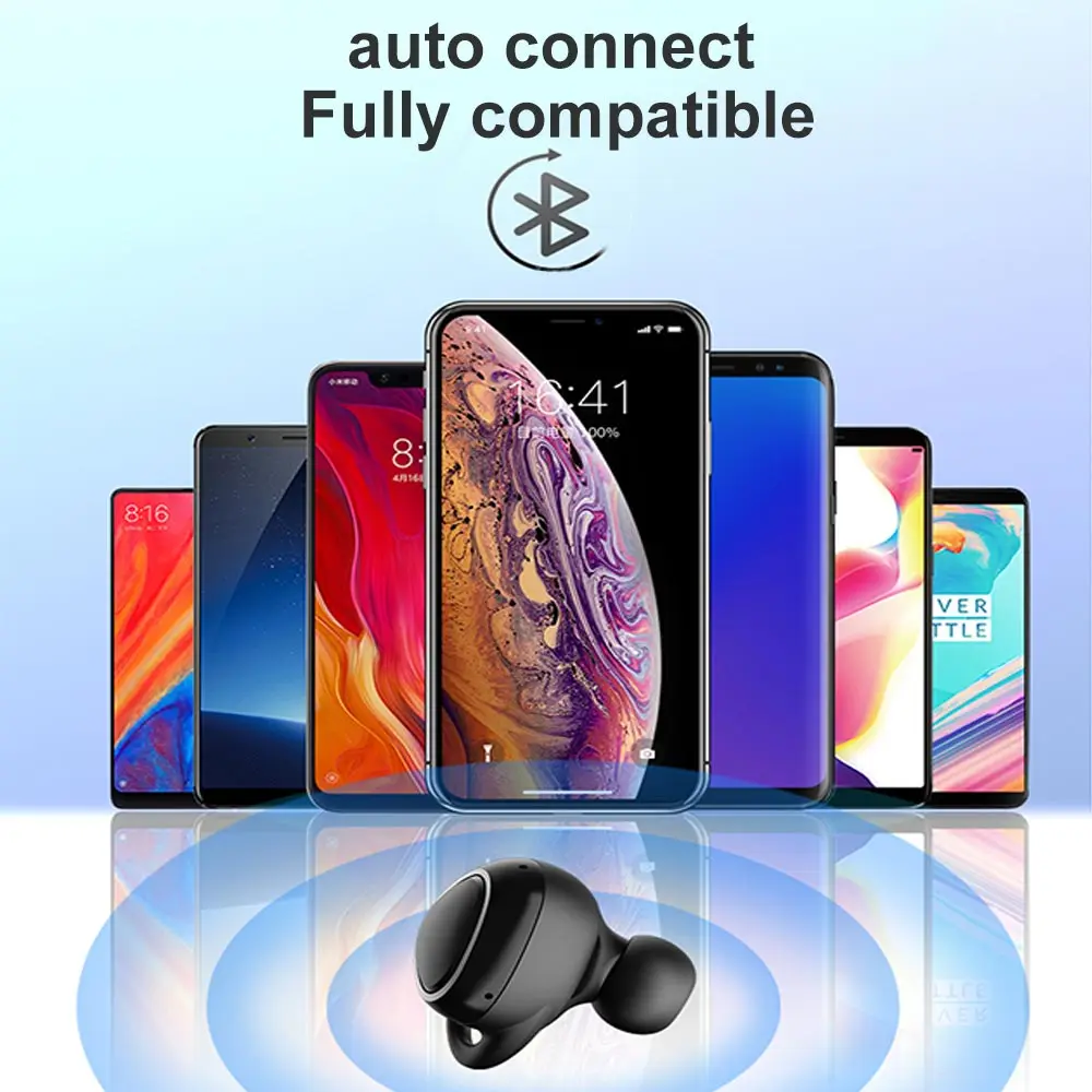 Настоящие наушники-вкладыши TWS с Беспроводной наушники Bluetooth 5,0 3D стерео наушники мини Водонепроницаемый спортивные гарнитуры с Зарядка чехол для Xiaomi samsung