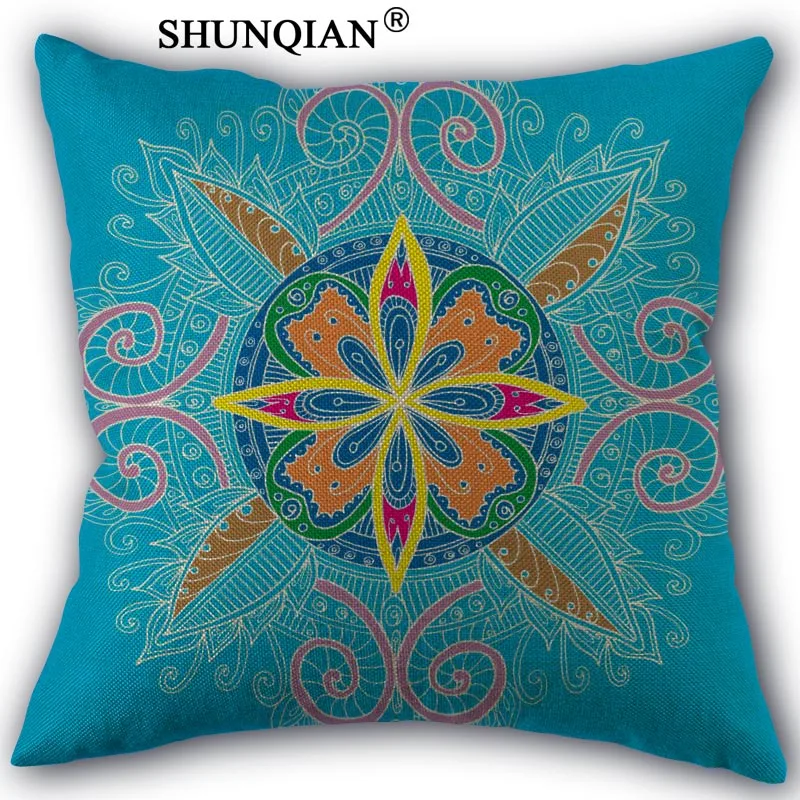Мандала льняная подушка из хлопка с эффектом памяти подушки принтом квадратные