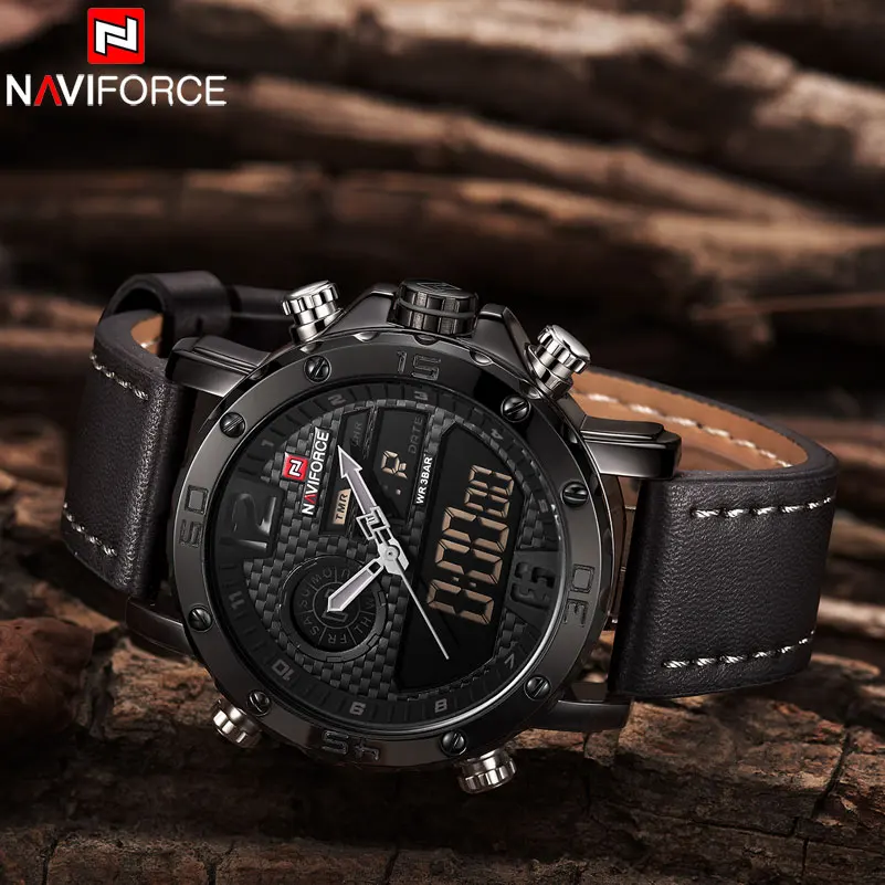 Мужские спортивные часы NAVIFORCE Топ бренд водонепроницаемый светодиодный цифровые часы мужские s Роскошные Аналоговые кварцевые наручные часы Relogio Masculino