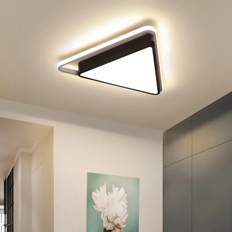 

Modern Triangle Led Ceiling Lights Lamp Parlor Bedroom Surface Mount Aisle Dining room Kitchen Lighting Fixture Remote Control