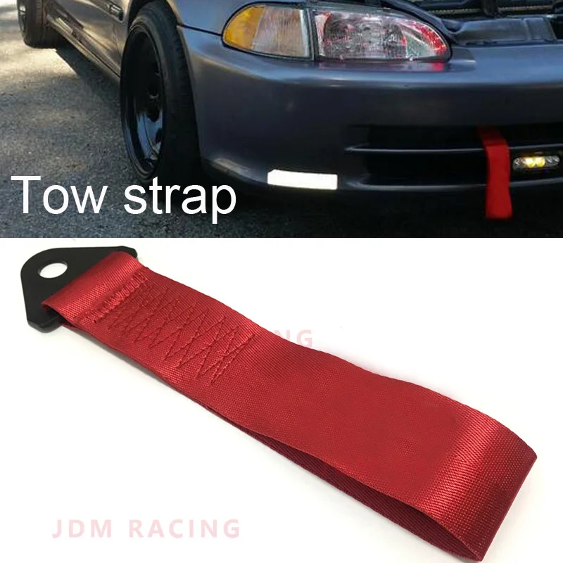 1 шт. Красный JDM Гоночный Универсальный передний и задний буксировочный ремень/буксировочный крюк лента для модификации автомобиля Дрифт украшения
