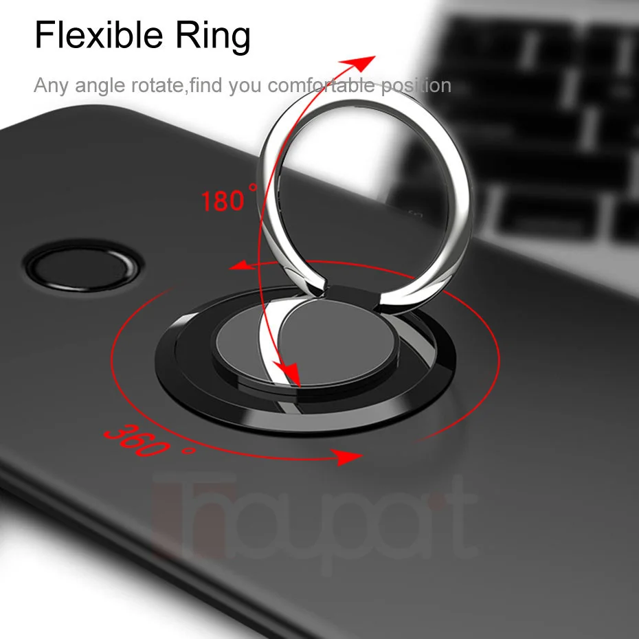Matte Silicone Case For Huawei P20 Lite P10 Cases Magnetic Ring Stand Holder Cover Honor 9 |