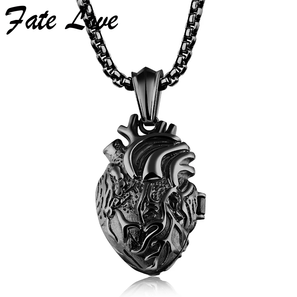 Колье с кулоном в виде сердца мужские ювелирные изделия колье стиле панк из
