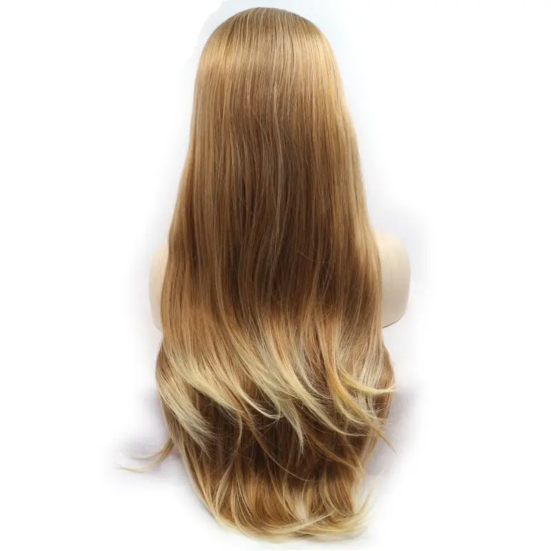 Sylvia коричневый синтетический Синтетические волосы на кружеве парик с темные