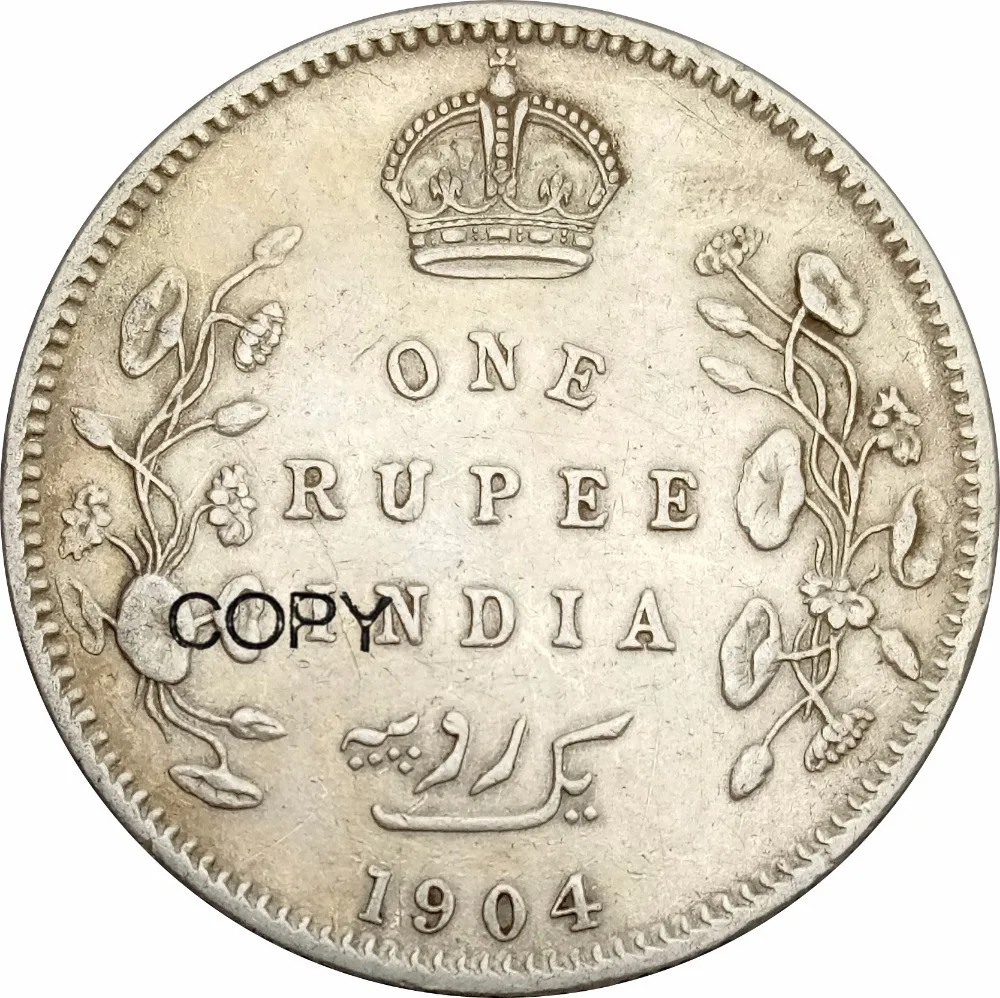 Индийская британская Эдварда VII одна рупия 1904 90% серебряные копии монет|coin coins|coin