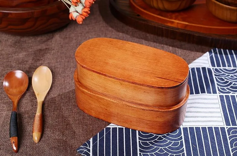 Из двухслойной древесины инструменты японский ящик для хранения bento box студенческие деревянные суши Сова коробка для хранения