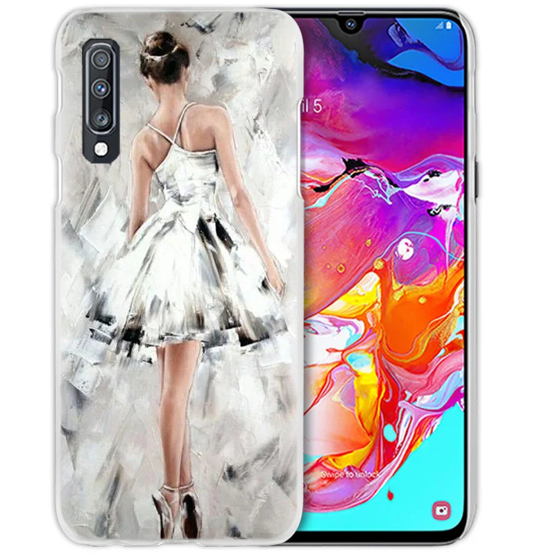 С рисунком балерины для девочек Обувь для танцев чехол для samsung Galaxy A50 A70 A20e A60 A40 A30 A20 A10 A8 A6 плюс A9 A7 жесткий чехол из пк для телефона