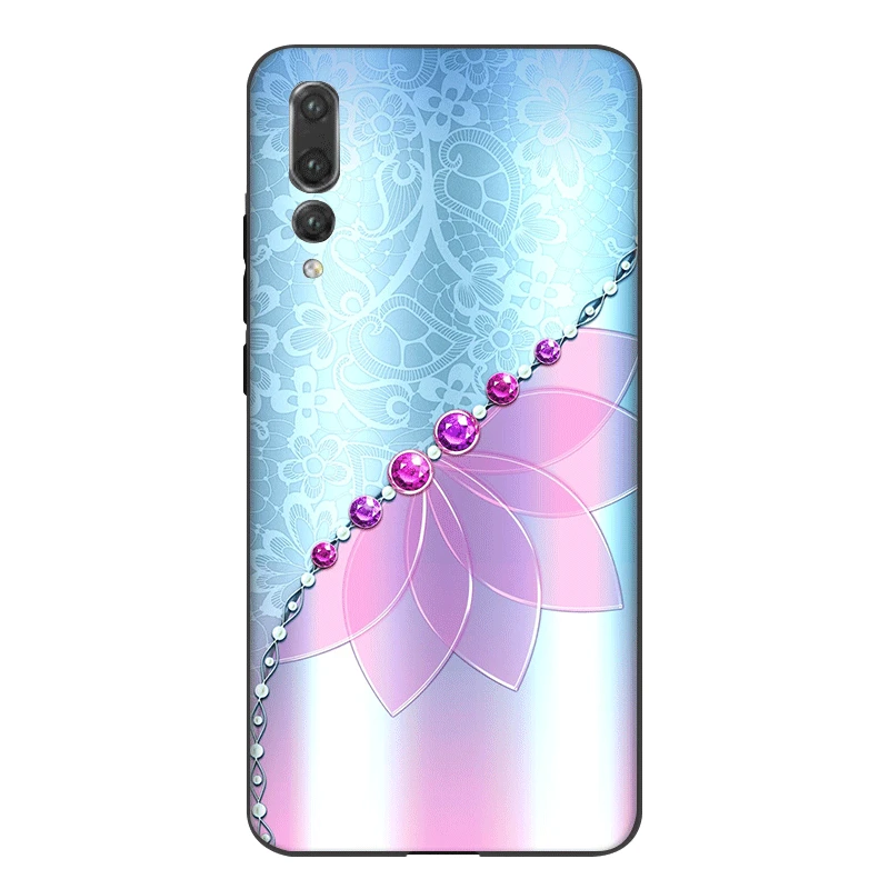 Desxz силиконовый чехол для телефона Honor Note 10 6A 7A 7X8 8X 8C 9 Lite, чехол с кристаллами, стразы, цветы
