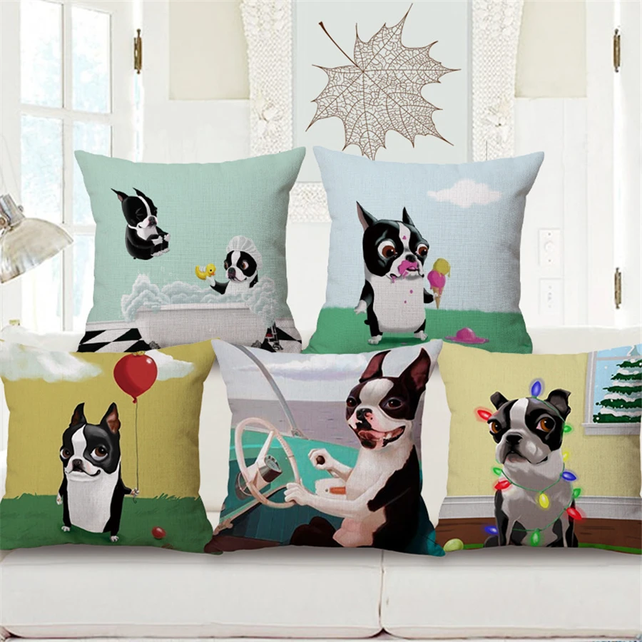 Современная наволочка с изображением французского бульдога животного Housse coussin