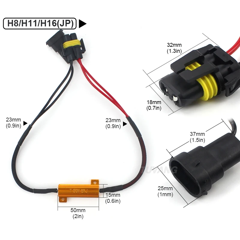 2x H1 H3 H4 H7 H8 9005 9006 светодиодные противотуманные фары DRL дальнего света Canbus 50 Вт