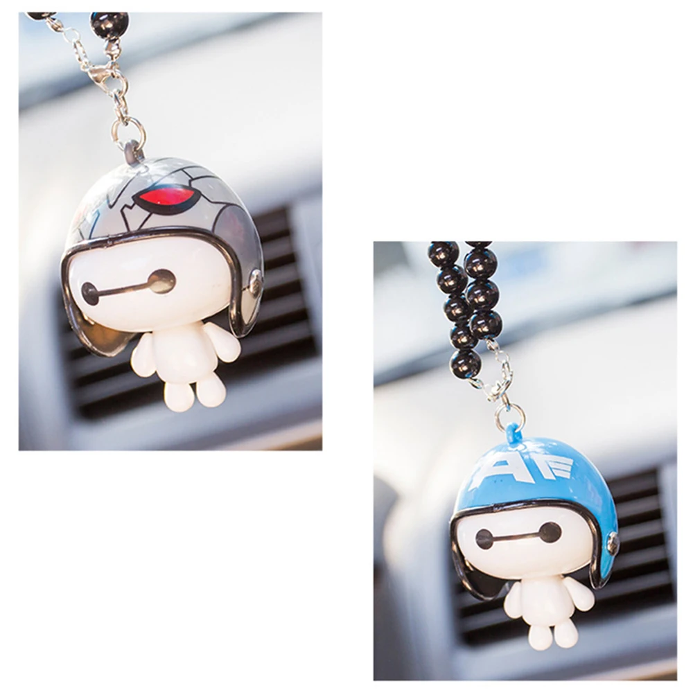 Автомобильные аксессуары Подвеска милый шлем мультфильм робот Baymax кукла украшения автомобилей зеркало заднего вида висячие украшения подарки