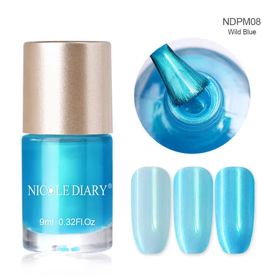 9ml ND8 NICOLE DIARY 9 мл Лак для ногтей перламутровый Блестящий лак для ногтей на водной основе маникюрный праймер Vernis 6 мл - Цвет: 9ml ND8