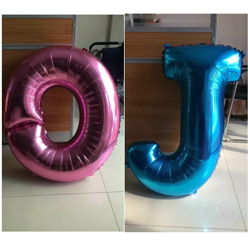 Большой размер 40 дюймов светло голубой Цвет & розового цвета с буквенным принтом