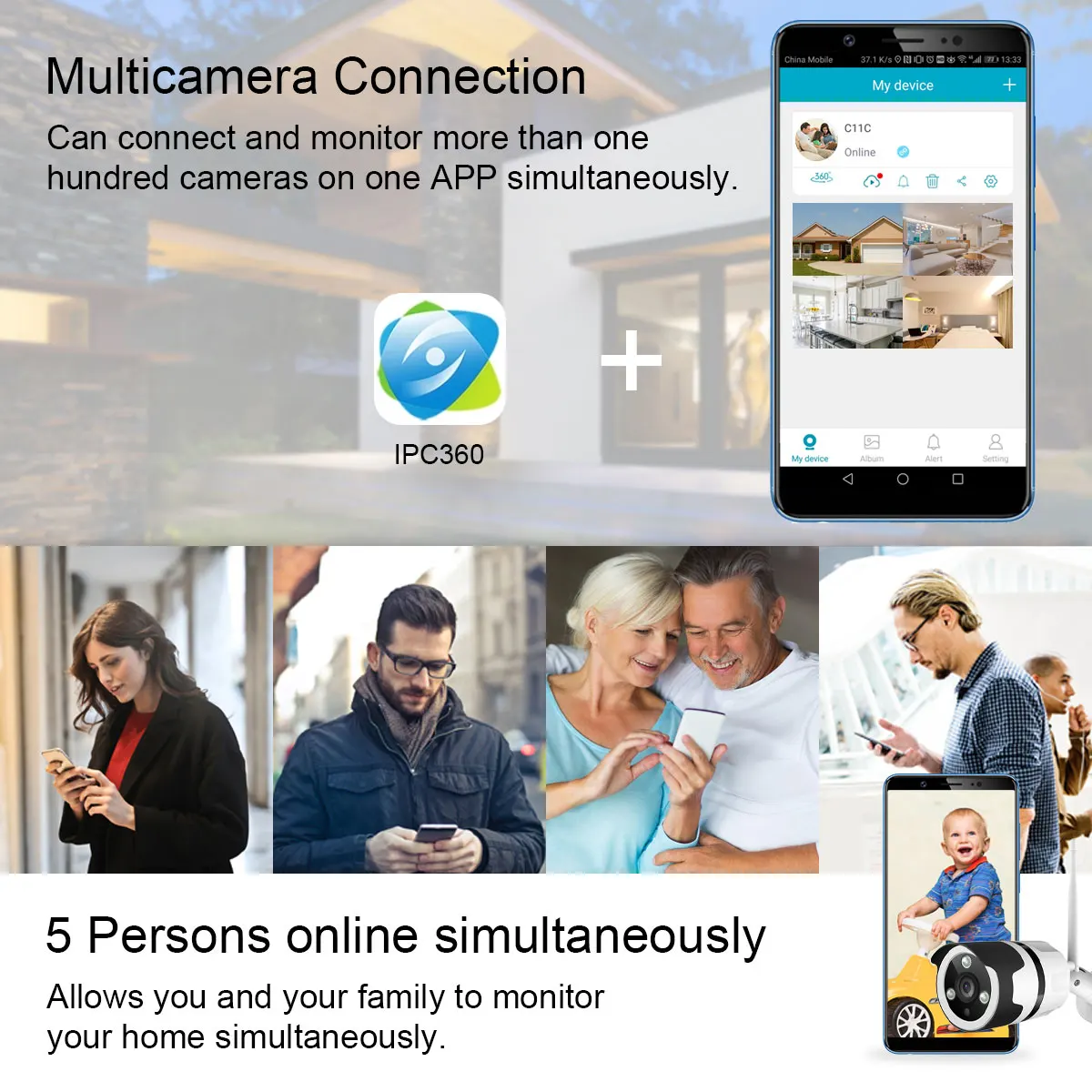 JOOAN, уличная ip-камера, 1080 P, водонепроницаемая, беспроводная, камера безопасности, двухсторонняя, аудио, ночное видение, P2P, пуля, CCTV Cam, Домашняя безопасность