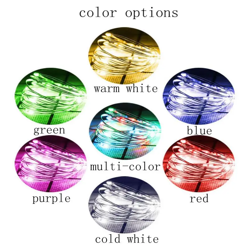 

10pcs Solar Power Charging LED String Lamps Garland Wire Wine Bottle Stopper Light Cork Shaped For Party Wedding Home Decoration