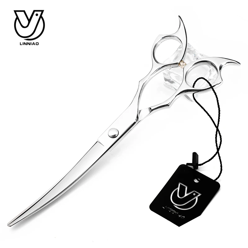 7inch Silver Curved Scissor Professional Shear Dog Pet Grooming Animal Haircut Honden Trim Scharen | Красота и здоровье