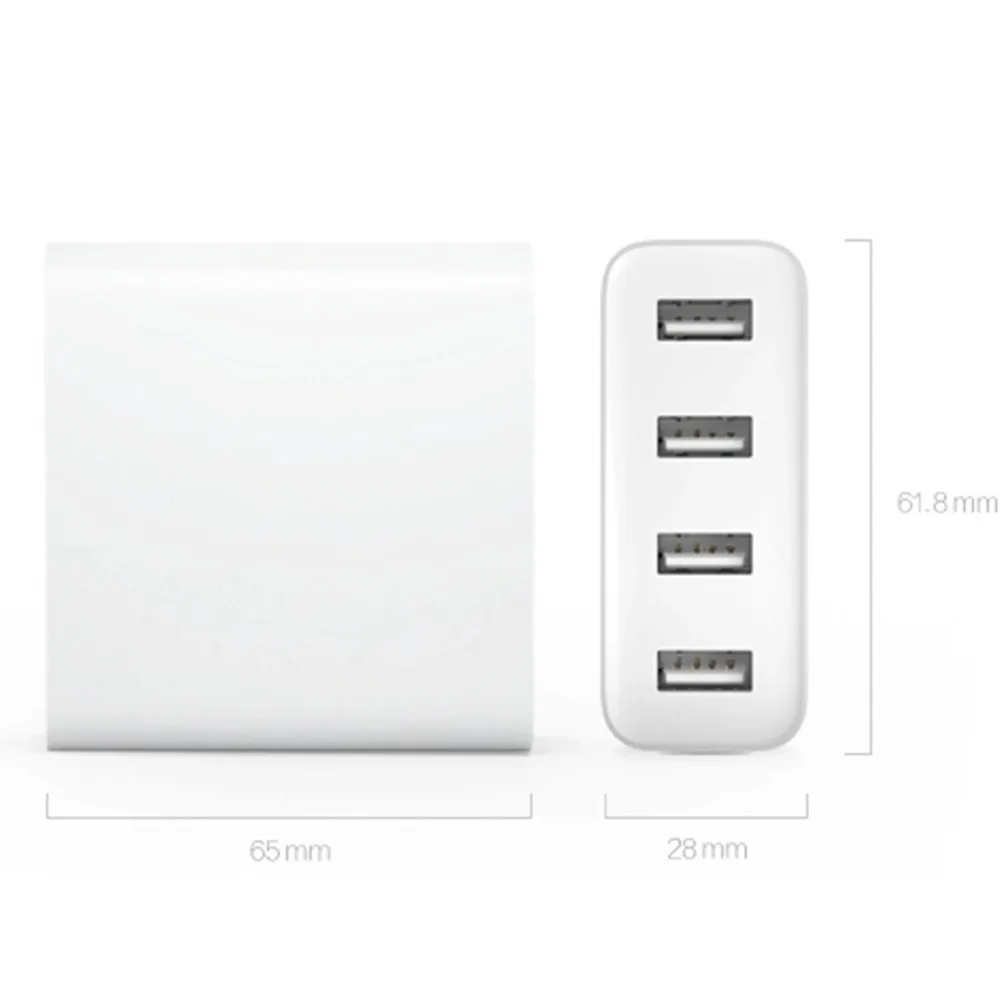 Оригинальное портативное мини зарядное устройство Xiaomi с 4 USB портами от 100 до 240 В