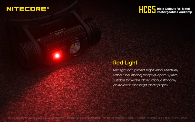 Gold Winner ISPO Award Nitecore HC65 CREE XML2-U2 светодиодный налобный фонарь 1000 люмен с тройным выходом с литий-ионным аккумулятором