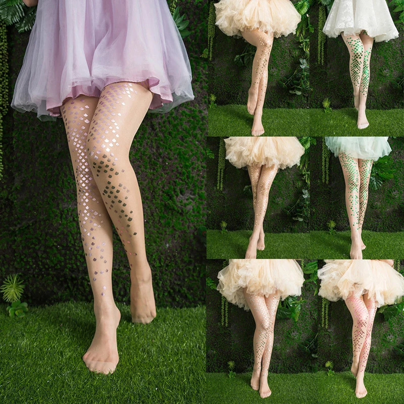 Новинка модные пикантные летние женские чулки с принтом русалки длинные тонкие