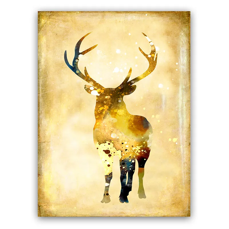 Горячая Распродажа Северный стиль рисунок оленя Черный Алфавит художественный