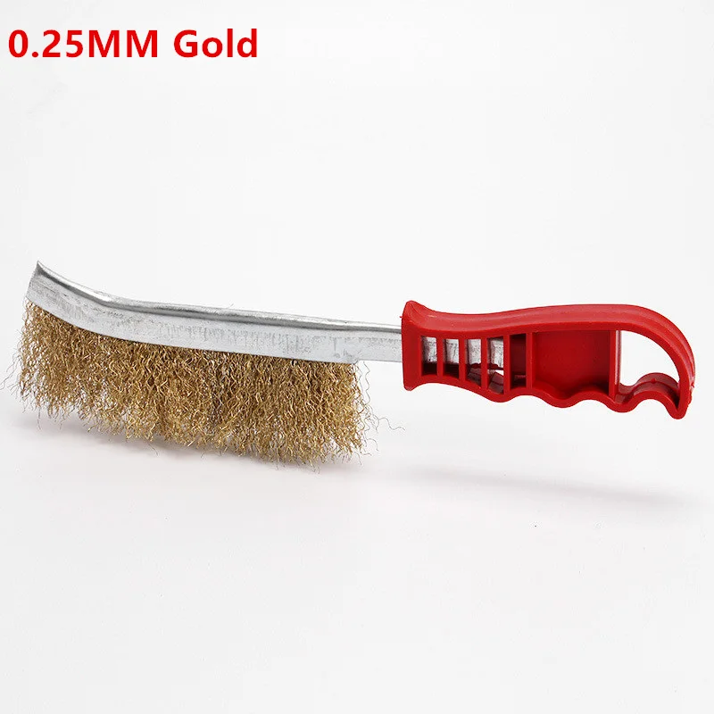 0.25mm Gold Многофункциональный нож-форма нержавеющая сталь проволока медное покрытие Чистящая кисть для полировки удаляющая ржавчину заусенцы - Color: 0.25mm Gold