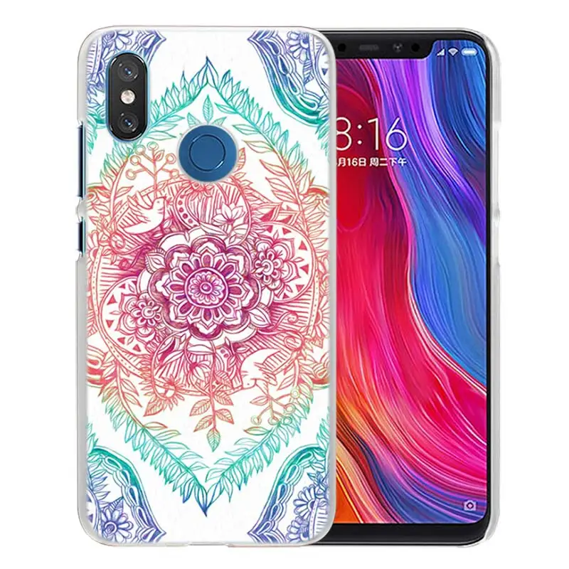 13 Для Xiao mi Red mi Note 7 Go 6 6A Pro S2 5 Plus 4X mi Play 8 lite A2 A1 Прозрачный жесткий пластиковый чехол Datura с цветочным принтом, мандалой и цветами - Цвет: 13
