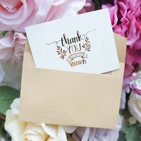 multi use 25pcs mini thank you card gold with kraft envelope scrapbooking party invitation cards