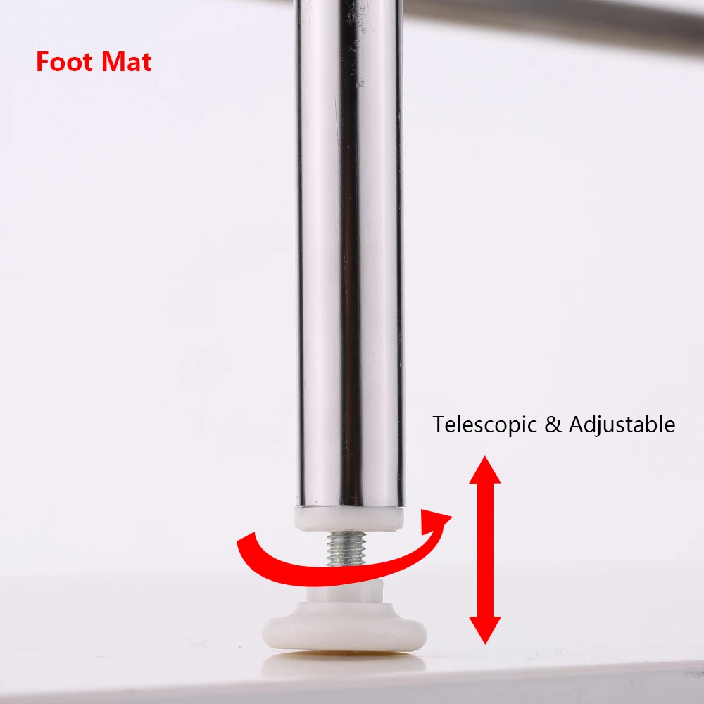 Durable Kitchen Rack 304 Stainless Steel Shelf Single Tier Sink Hanging Hook Dish Bowl Drainer Rustproof Waterproof Shelf