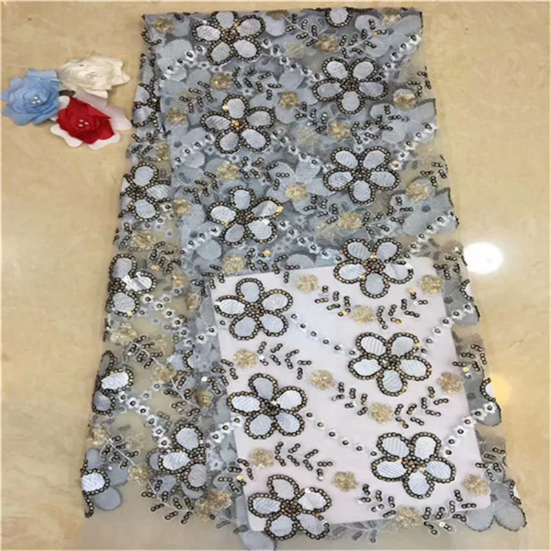 Latest French Lace Fabric 2019 High Quality Wedding African With Sequins For Nigerian | Дом и сад