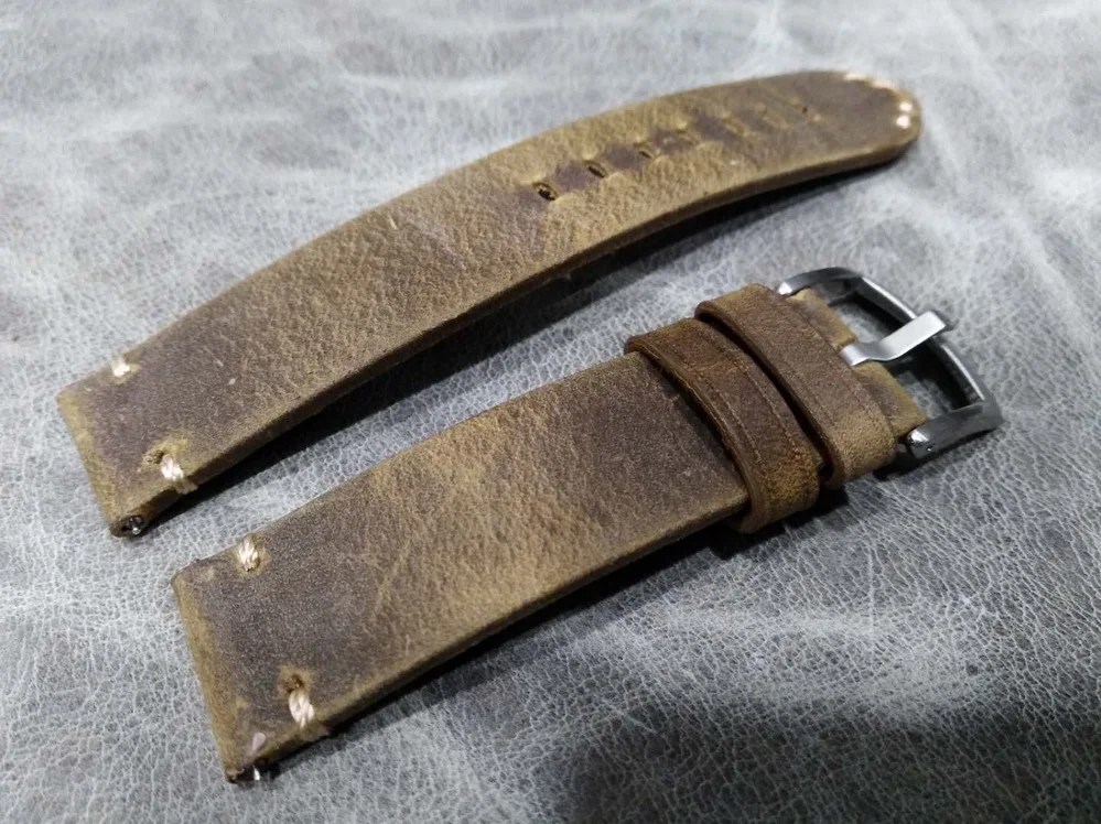 men's Handmade Universal 20 22 mm Quick disassembly vintage leather watchband strap high quality Retro wristband belt bracelet | Наручные