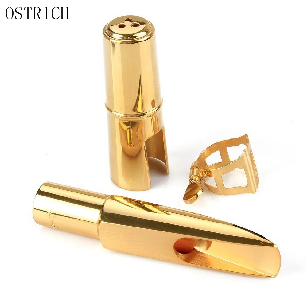 2017 New style Popular Metal Alto Saxophone Tenor b Mouthpiece with Cap and Ligature Size 7 Gold | Спорт и развлечения