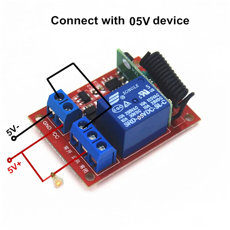 433 мГц 1 способ RF беспроводной Дистанционное управление переключатель приемник В