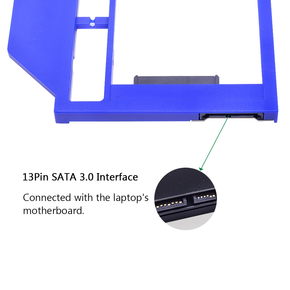 Переходник CHIPAL для установки второго жесткого диска 9 5 мм SATA 3 0 2 дюйма чехол Macbook