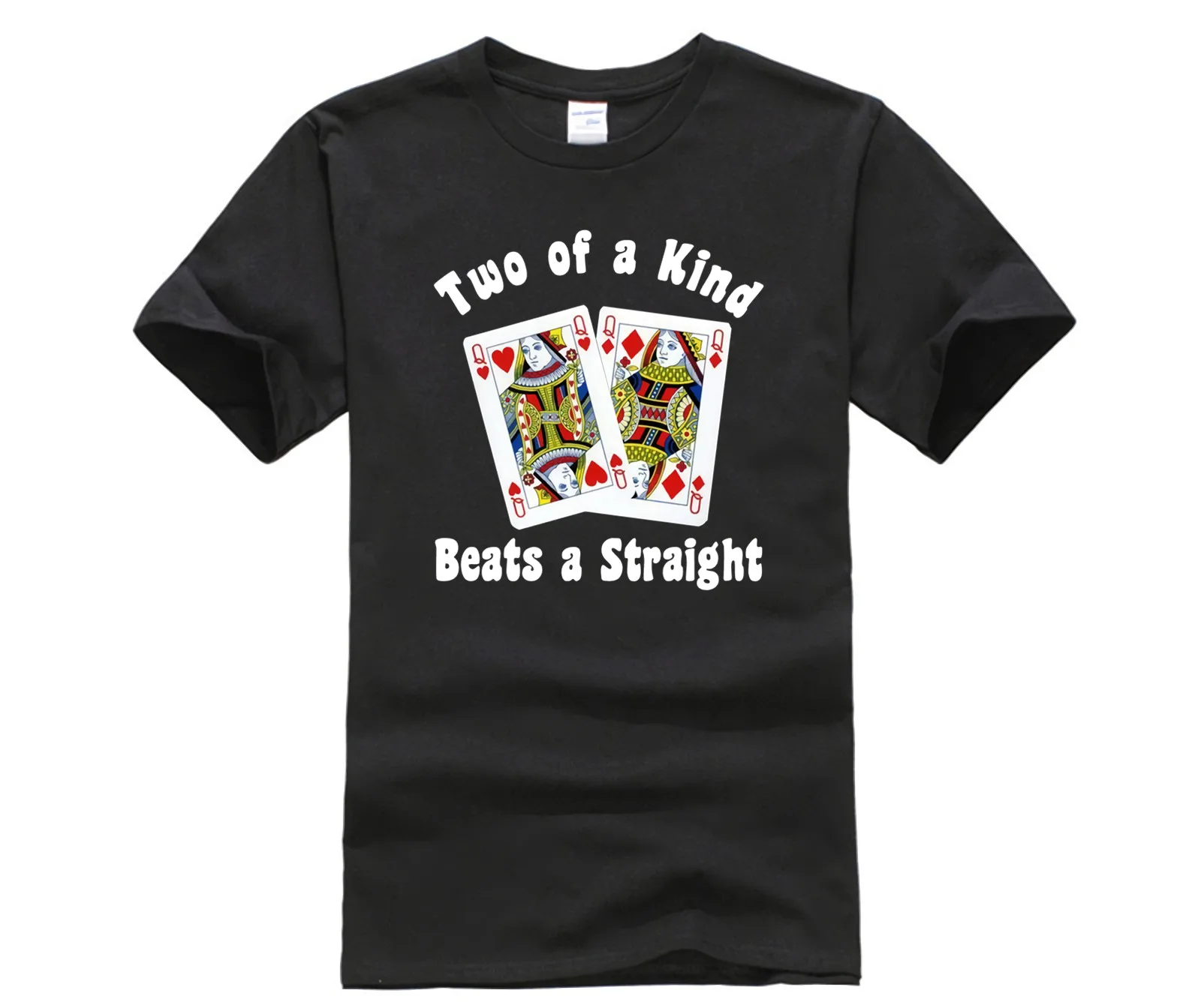

summer T shirt for men mans Two of a Kind Funny gay lesbian queens straight joke round neck cool man's T-shirt