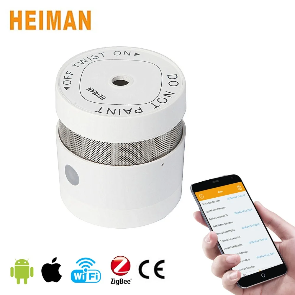 HEIMAN мини Zigbee беспроводной пожарной сигнализации детекторы дыма сенсор со