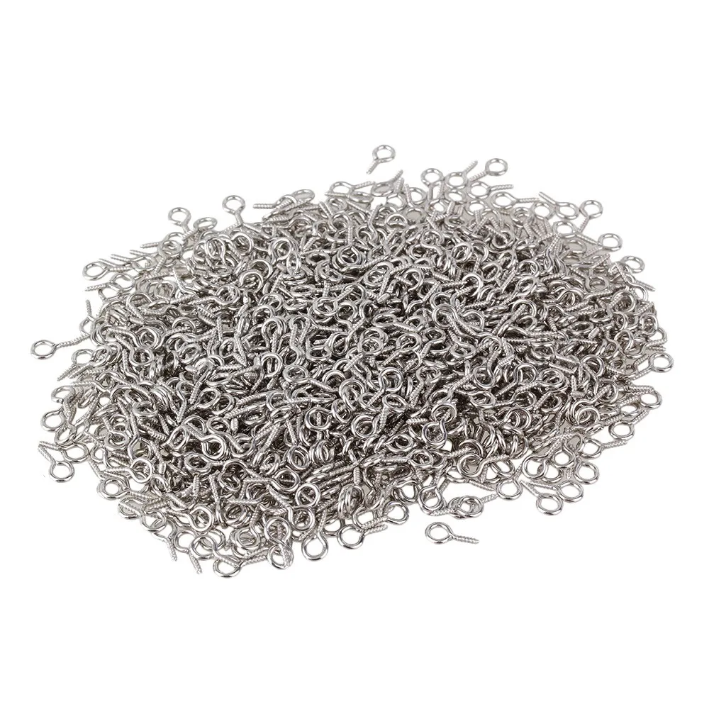 Маленькие крючки для глаз BQLZR 1000x0 3 # шурупы ушей серебристые железные ювелирные