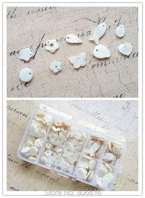 

10-22MM 240Pcs/Set Natural Shell Beads Jewelry Findings & Accessories