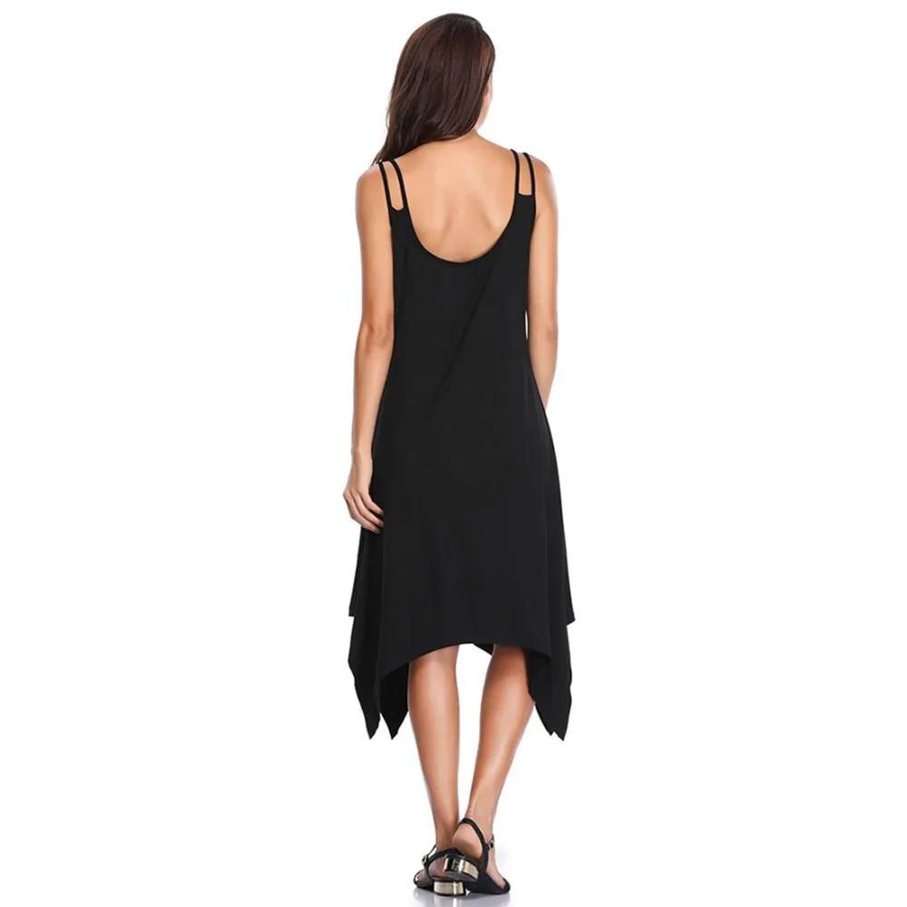 Женское платье без бретелек рукавов с открытой спиной на тонких бретельках для