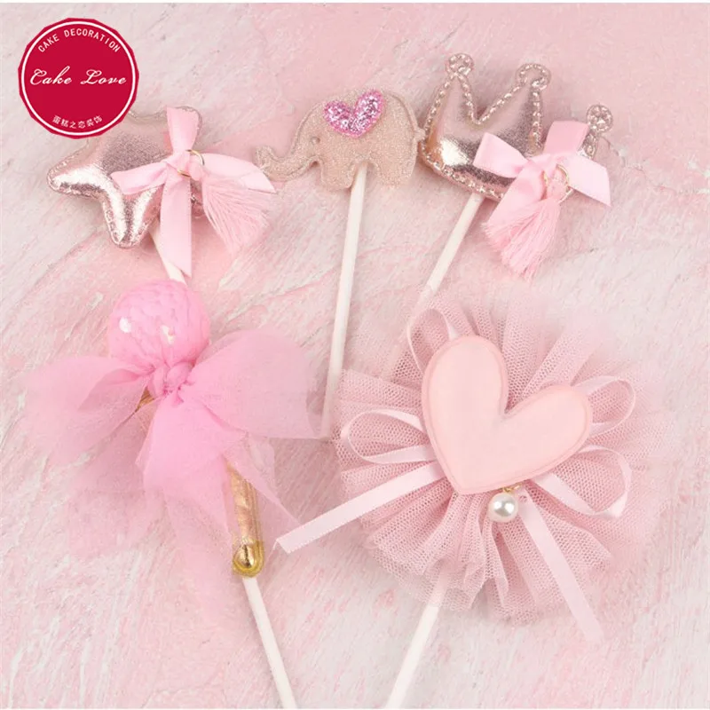 1 шт. Новый Топпер для торта в форме сердца с короной и звездой украшение на день