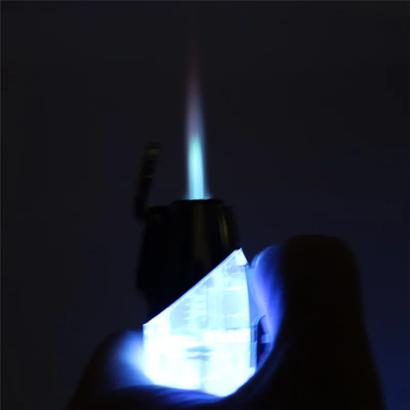 

Compact Jet Butane Lighter Torch Lighter Windproof LED Turbo Pipe Cigar Lighter Keychains 1300 C No Gas