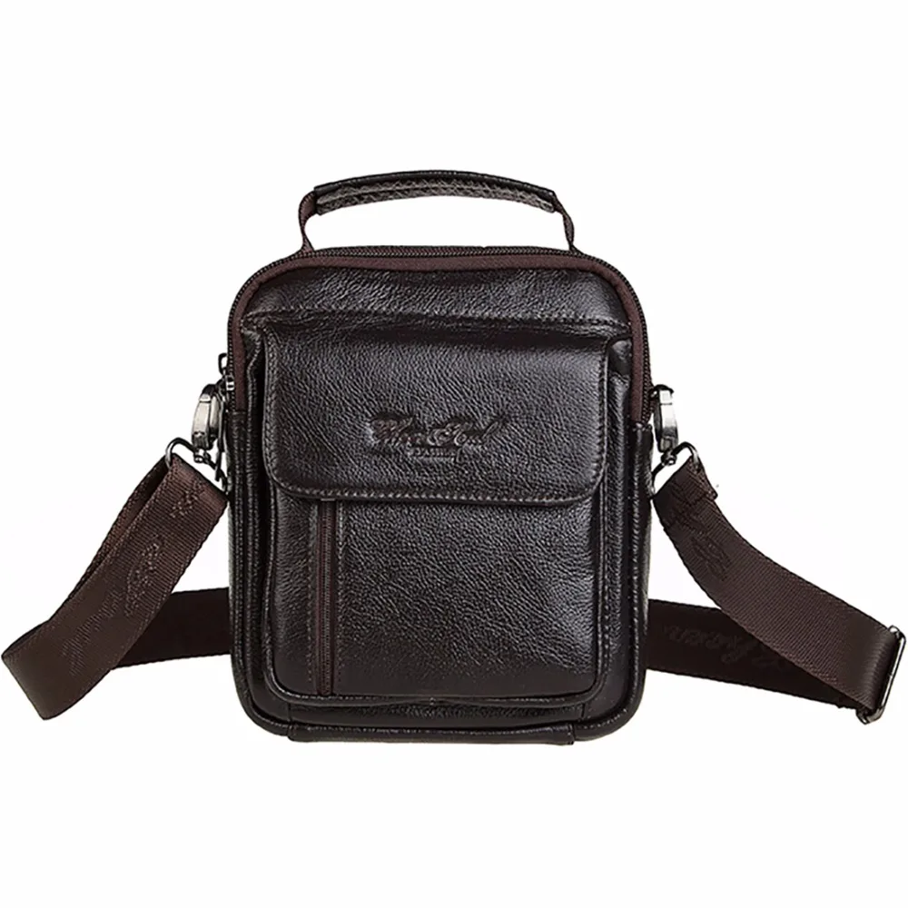 Мужская сумка через плечо из натуральной кожи маленькая воловьей мессенджер с
