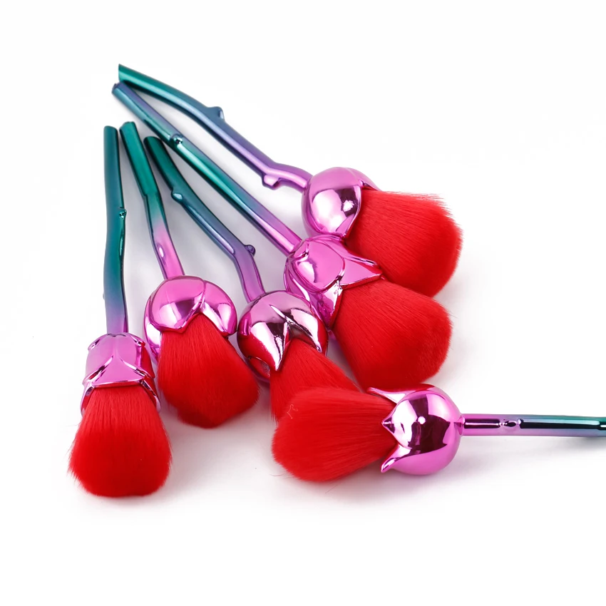 Градиент Цвет 6 шт. Золотая Роза в форме Макияж Расчёски для волос Основа