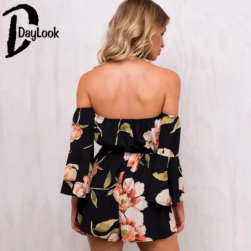 Daylook женские летние модные спинки Высокая талия комбинезоны с открытыми плечами