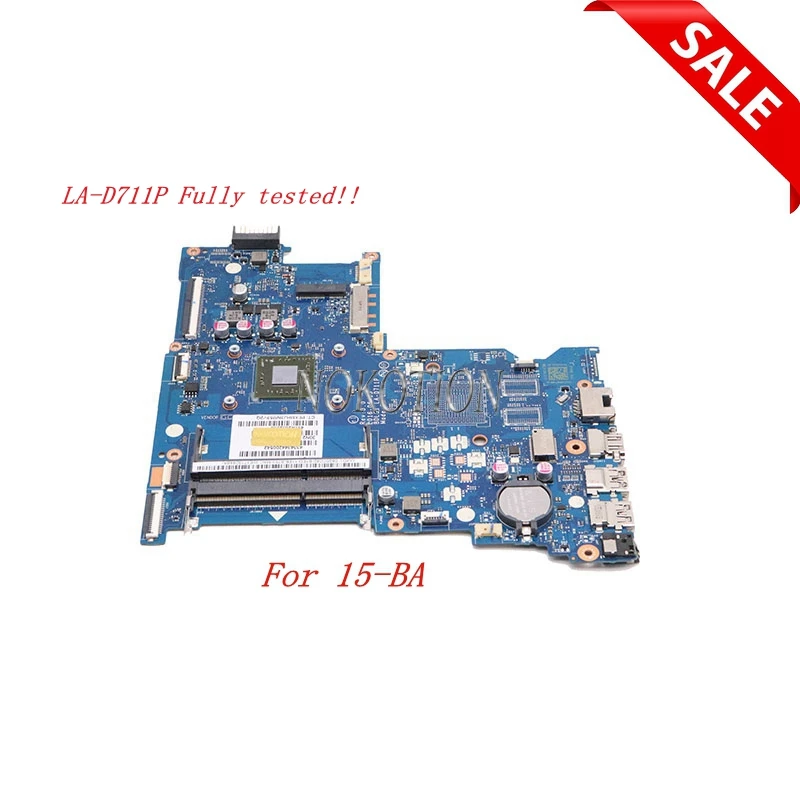 Nokotion 854962-001 854962-601 материнская плата для ноутбука HP 15-BA BDL51 LA-D711P CPU на борту