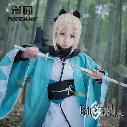 Аниме Fate Grand Order Okita Souji Sakura Saber карнавальный костюм Artoria Pendragon для Хэллоуина |