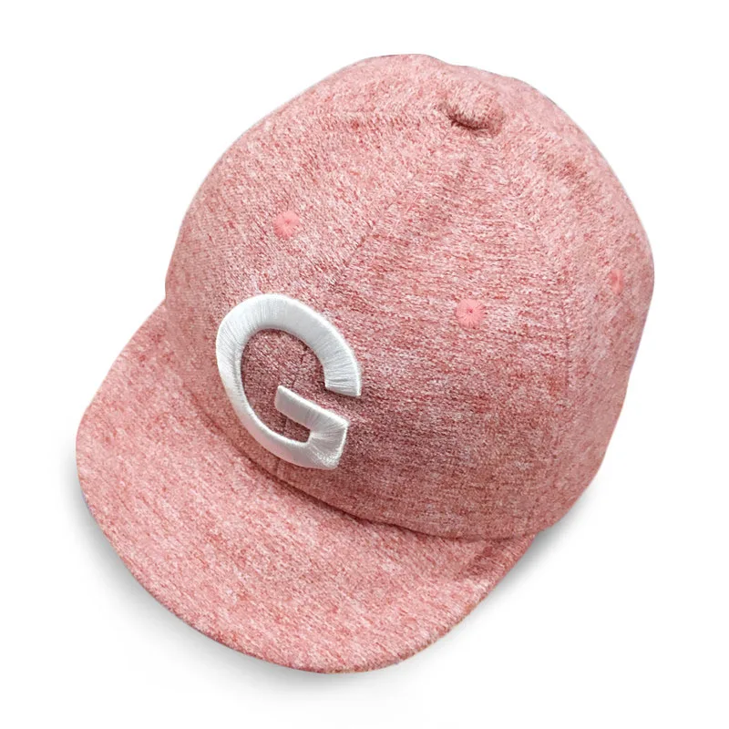 pink G Шапка для маленьких мальчиков, детская бейсбольная кепка с буквенным принтом, хлопковые кепки с регулируемым козырьком, кепка для девочек на лето и зиму - Цвет: pink G