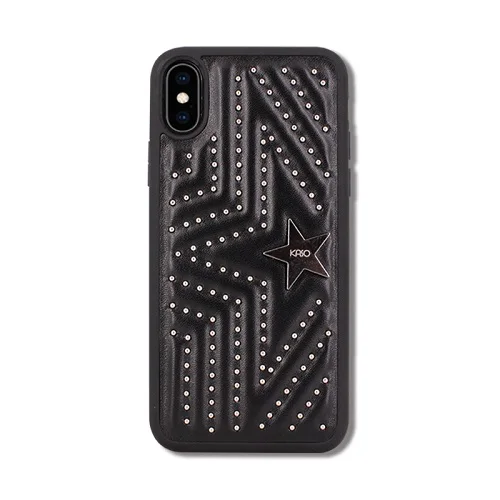 Японский модный телефон чехол для iPhone 6 7 8 plus кожа заклепки Звезда Мягкий из ПУ для задней крышки для iPhone X XR Xax чехол - Цвет: Rivet star